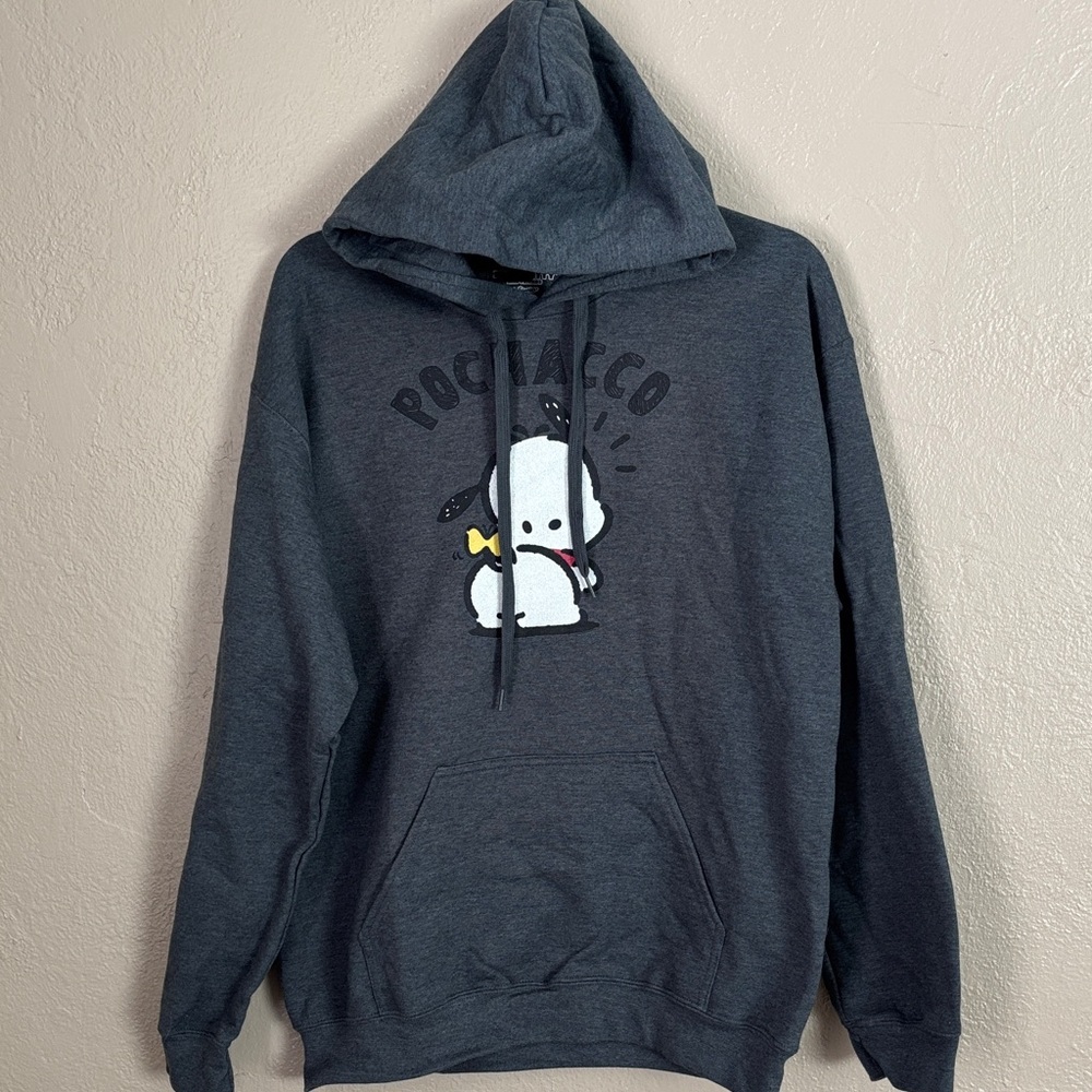 Hello Kitty Pochacco Gray Hoodie Sweatshirt Medium